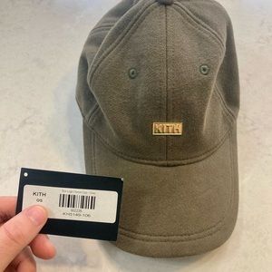 Kith Metal Box Logo Fleece Hat Cap - Olive Green OS NWT (SOLD)